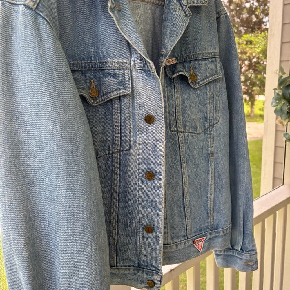 1989 VINTAGE XL Marciano Guess Light Blue Denim jacket - Picture 2 of 8